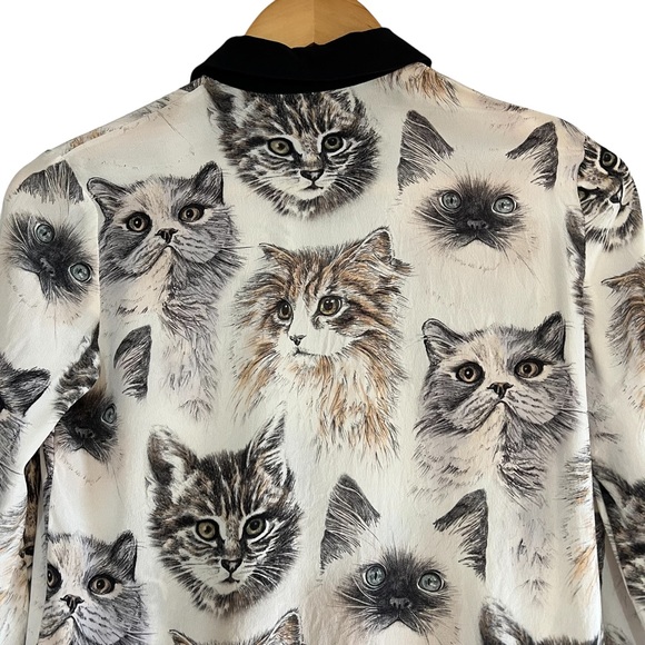 Stella McCartney silk cat print blouse size 34 or US 0, excellent condition - Picture 11 of 14